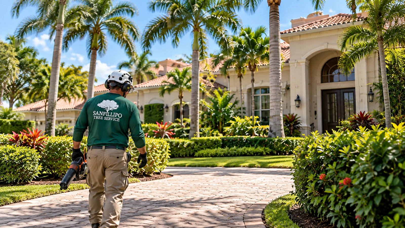 Tree service at a well maintained Tampa Bay residence